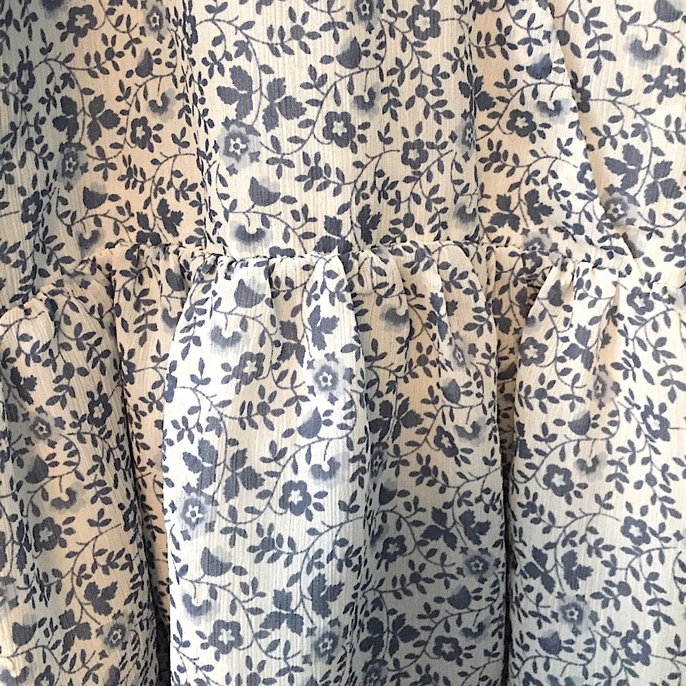 Madewell Wedgewood Blue/Egg Shell Floral Blouse - Picture 8 of 16